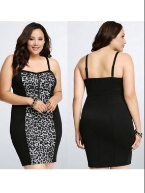 NWT torrid black leopard bodycon pinup girl dress